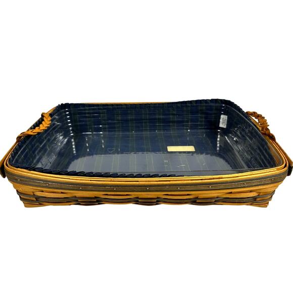 Longaberger 1999 Collector's Club Hostess Serving Tray Basket, Liner & Protector - Picture 5 of 12